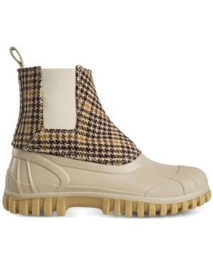 Diemme Balbi Houndstooth-Patterned Chelsea Boots - Natural