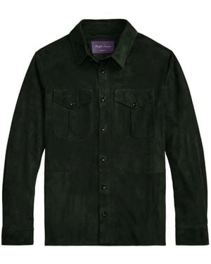 Ralph Lauren Hemdjacke aus Wildleder - Schwarz