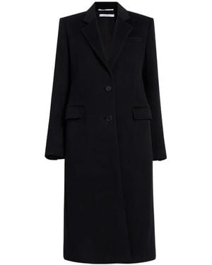 Another Tomorrow Tailored Single-Breasted Coat - Black