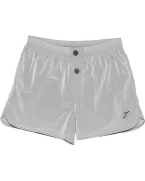 Jacquemus Logo-Embroidered Swim Shorts - Grey