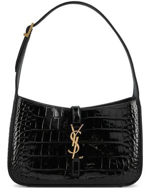 Saint Laurent Le 5 À 7 クロコパターン ショルダーバッグ - ブラック