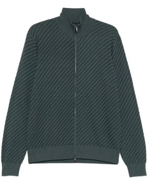 Brioni Textured Zip-Up Cardigan - Green