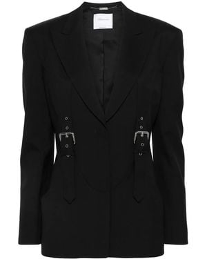 Blumarine Buckle-Embellished Single-Breasted Blazer - Black