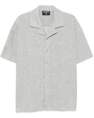 WRSTBHVR Fred Geometric-Patterned Camp-Collar Shirt - Grey