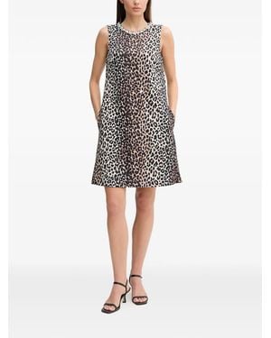 Ouí Robe Courte À Motif Animalier - Black