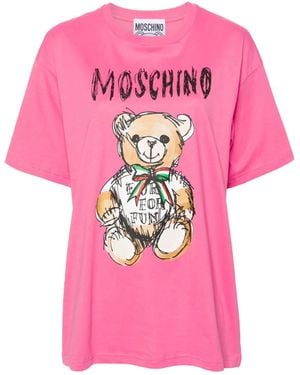 Moschino Teddy Bear-Print T-Shirt - Pink