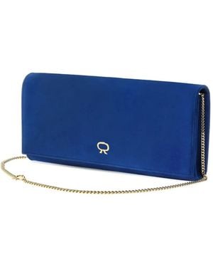 Gianvito Rossi Monica Suede Clutch Bag - Blue