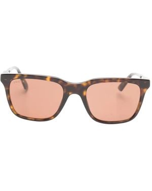 Gucci Tortoiseshell-Effect Square-Frame Sunglasses - Pink