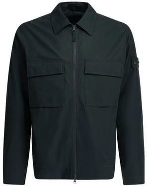 Stone Island Logo-Patch Shirt Jacket - Black