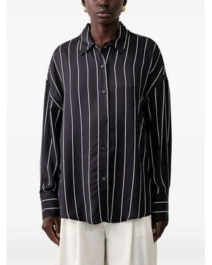 Guess Hemd Mit Längsstreifen - Schwarz