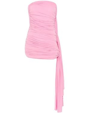 Alexander Wang Asymmetric Ruched Strapless Mini Dress - Pink