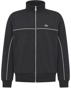 Lacoste Logo-Embroidered Zip-Fastening Sweatshirt - Black