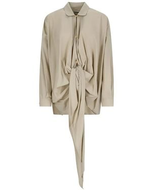 DARKPARK Romy Tie-Fastening Draped Shirt - Natural