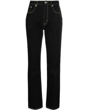 KENZO Vaqueros Rectos Con Parche Del Logo - Negro