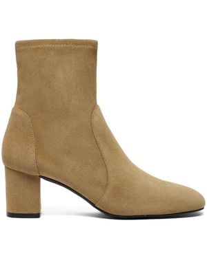 Stuart Weitzman Lucie Almond Toe Booties - White