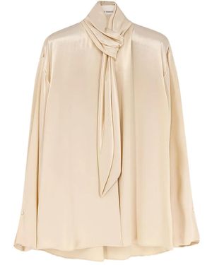 Alberta Ferretti Blouse Met Strikdetail - Naturel