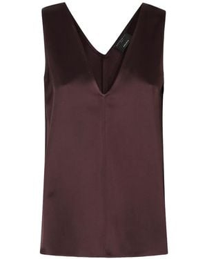Antonelli Bergamo V-Neck Satin Top - Purple