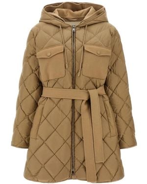 Weekend by Maxmara Fidato Diamond-Quilted Down Jacket - Natural