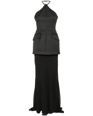 Sportmax Robe Longue Spxpinne À Dos Nu - Black