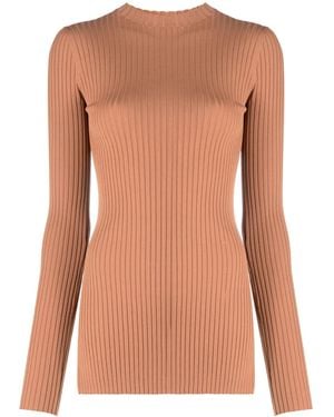 Nanushka Bardia Ribbed Knitted Top - Brown
