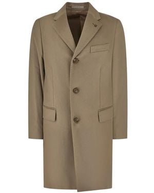 Corneliani Single-Breasted Notched-Lapels Coat - Natural