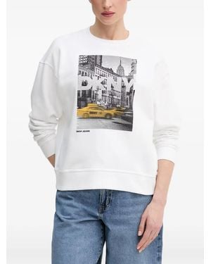 DKNY Top Con Stampa Grafica - Bianco