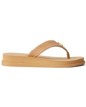 Polo Ralph Lauren Logo-Detail Flat Sandals - Natural
