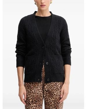 Silvian Heach Valbuena Cable-Knit Button Cardigan - Black