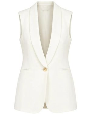 ViCOLO Shawl-Lapel Single-Breasted Gilet - White