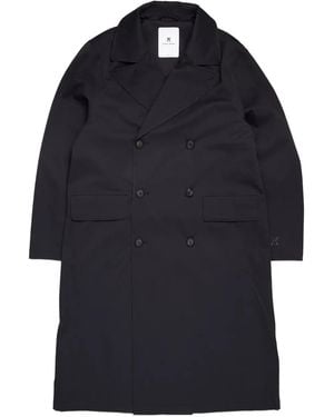 Welter Shelter Double-Breasted Lapel-Collar Coat - Blue