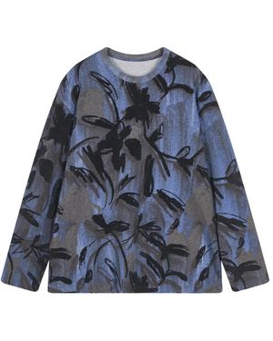 JNBY Rose-Print Long-Sleeve T-Shirt - Blue