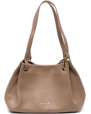 agnès b. Logo-Print Tote Bag - Brown
