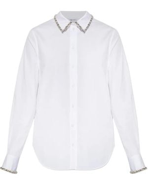 McQueen Embellished Collared Shirt - White