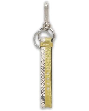 Marni Crocodile-Effect Print Leather Keyring - Metallic
