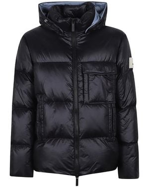 AFTER LABEL Quilted Hooded Coat - Black