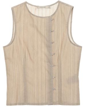 Paloma Wool Striped Hook-And-Eye Vest - Natural