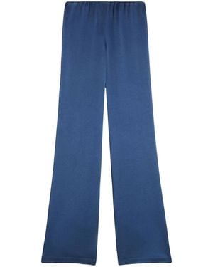 Ami Paris High-Waisted Satin Pants - Blue