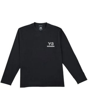 Y-3 X Neighborhood Langarmshirt mit Logo-Print - Blau