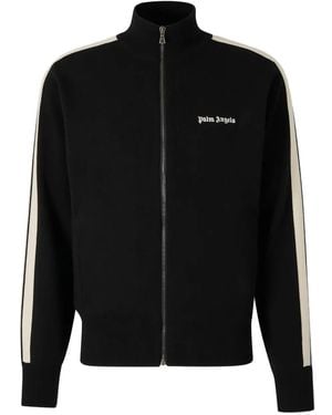 Palm Angels Embroidered-Logo Stripe Jacket - Black