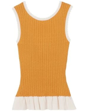 Claudie Pierlot Round Neck Knit Top - Orange
