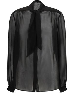 Lardini Bow-Neck Blouse - Black
