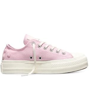 Converse Baskets Chuck Taylor All Star Lift À Plateforme Et Ornements De Perles - Pink