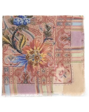 Etro Floral Paisley-Print Scarf - Pink