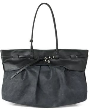 Marge Sherwood Soft Grandma Buckle-Detail Pleated Shoulder Bag - Black
