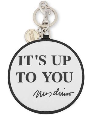 Moschino Leather Keyring - Metallic