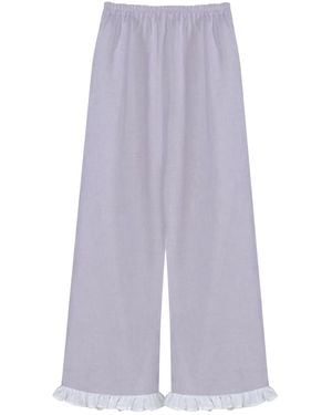 Sleeper Organic Linen Straight-Leg Trousers - Purple