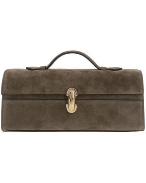 SAVETTE Slim Symmetry turn-lock flat-handle tote bag - Braun