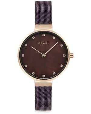 Obaku Anemone Mesh-Strap 30Mm Watch - Brown