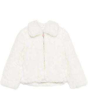 CASABLANCA Zip-Up Faux-Fur Jacket - White