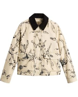 Woolrich Floral-Print Velvet Jacket - Natural